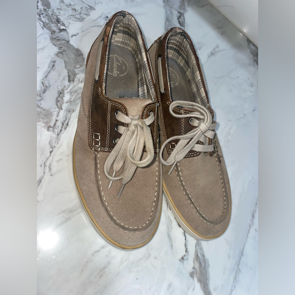 Clark’s Leather Boat Shoes Men’s 11 Brown Tan